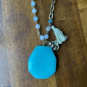 Chico’s turquoise bead necklace / earrings set